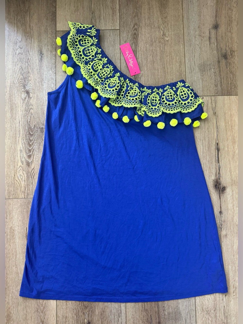 NWT Lilly Pulitzer One Shoulder Idara Dress Corsica Blue - Size XL